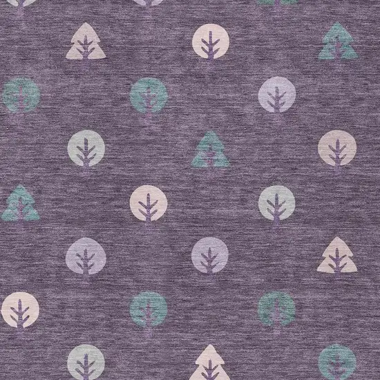 Plum And Purple Geometric Washable Indoor Outdoor Area Rug Photo 3