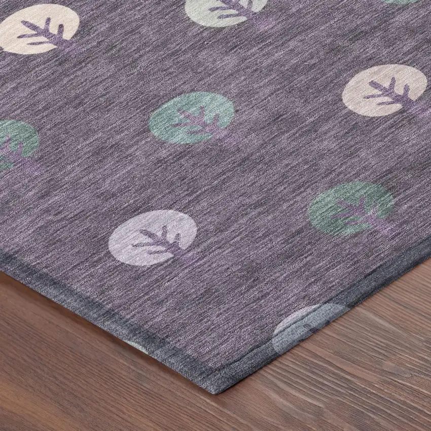 Plum And Purple Geometric Washable Indoor Outdoor Area Rug Photo 5
