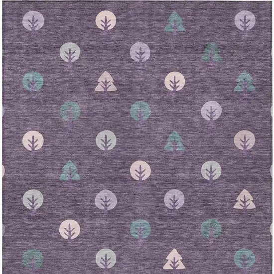 Plum And Purple Geometric Washable Indoor Outdoor Area Rug Photo 4