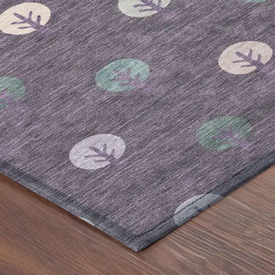 Plum And Purple Geometric Washable Indoor Outdoor Area Rug Photo 5