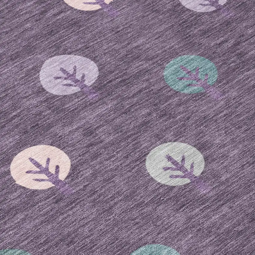 Plum And Purple Geometric Washable Indoor Outdoor Area Rug Photo 6