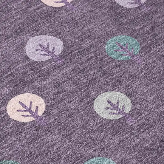 Plum And Purple Geometric Washable Indoor Outdoor Area Rug Photo 6
