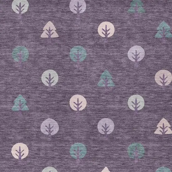 Plum And Purple Geometric Washable Indoor Outdoor Area Rug Photo 3