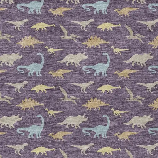 Plum And Purple Geometric Washable Indoor Outdoor Area Rug Photo 2