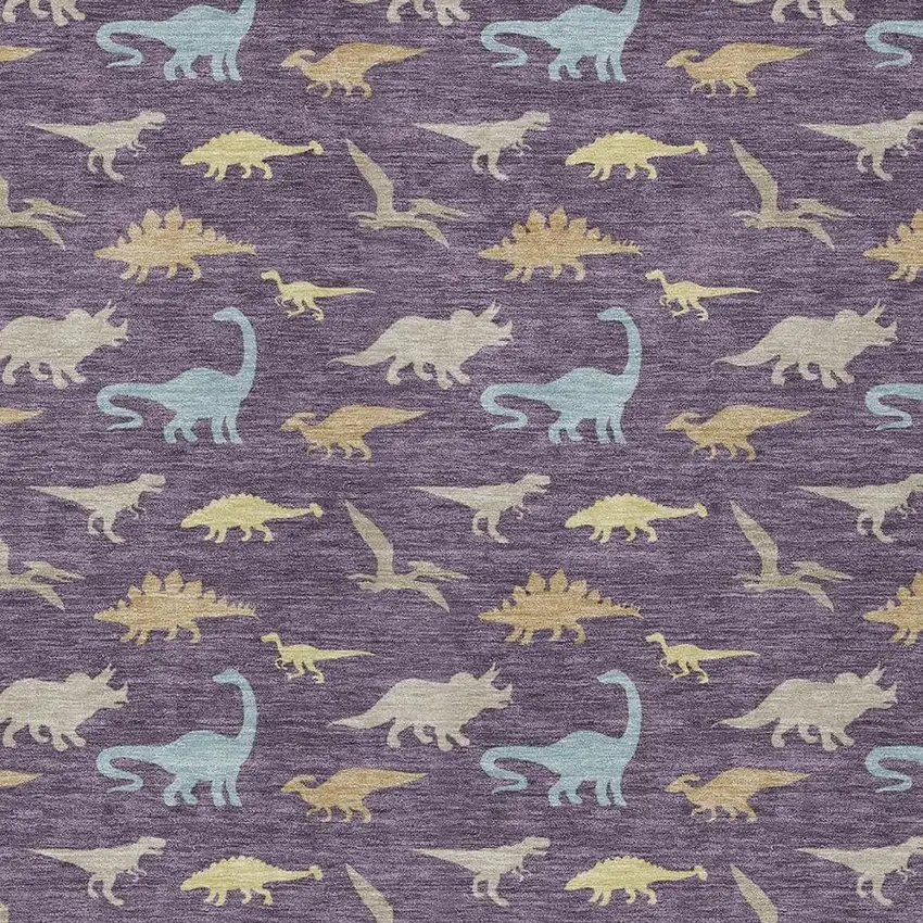 Plum And Purple Geometric Washable Indoor Outdoor Area Rug Photo 2