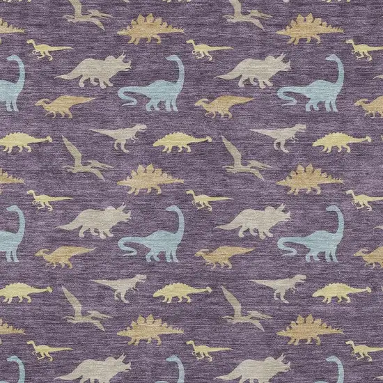Plum And Purple Geometric Washable Indoor Outdoor Area Rug Photo 2