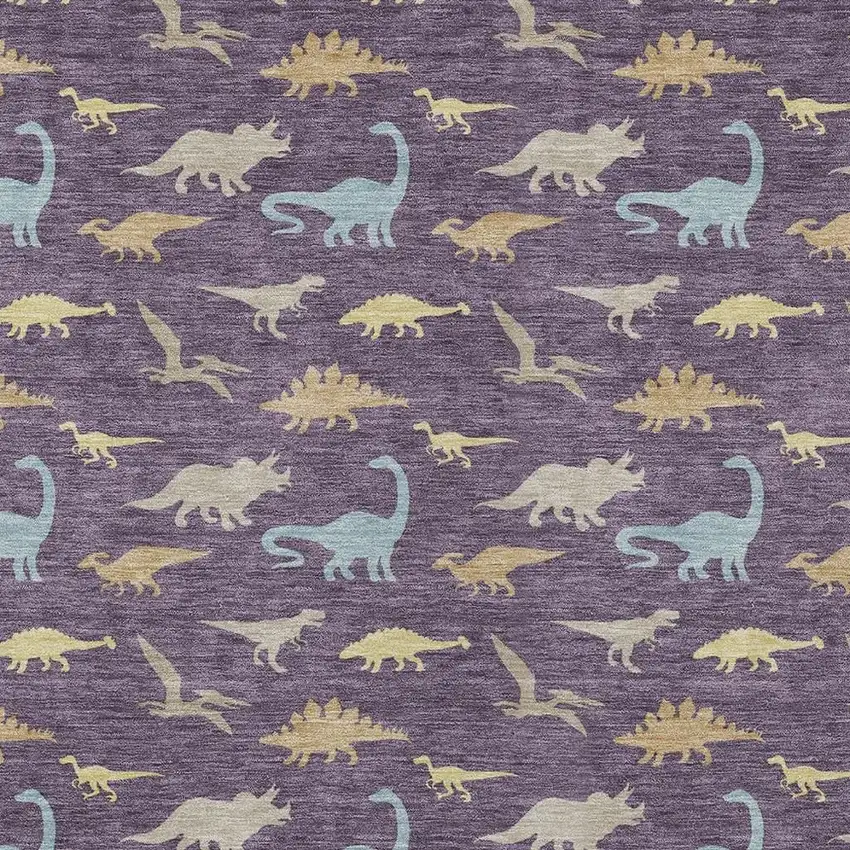 Plum And Purple Geometric Washable Indoor Outdoor Area Rug Photo 2