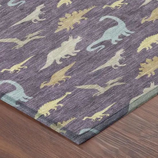 Plum And Purple Geometric Washable Indoor Outdoor Area Rug Photo 4
