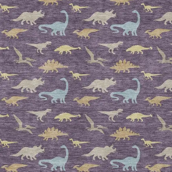 Plum And Purple Geometric Washable Indoor Outdoor Area Rug Photo 2