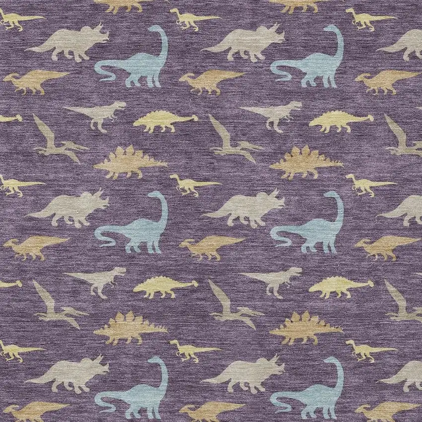 Plum And Purple Geometric Washable Indoor Outdoor Area Rug Photo 2
