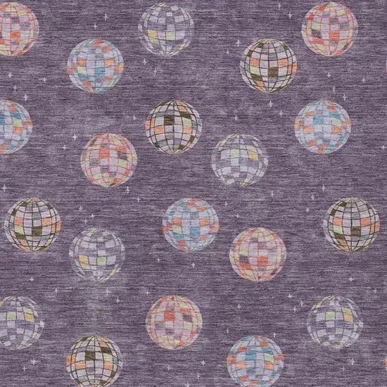 Plum And Purple Geometric Washable Indoor Outdoor Area Rug Photo 3