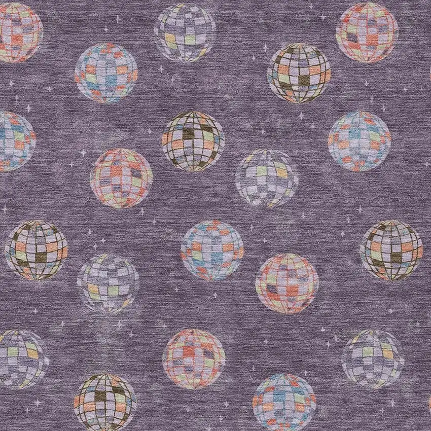 Plum And Purple Geometric Washable Indoor Outdoor Area Rug Photo 3