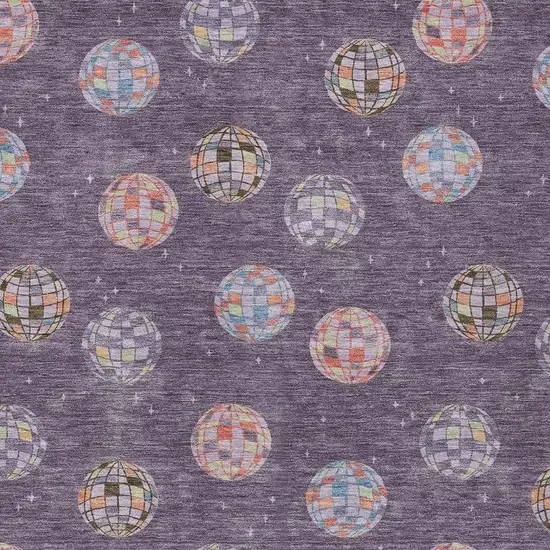 Plum And Purple Geometric Washable Indoor Outdoor Area Rug Photo 5