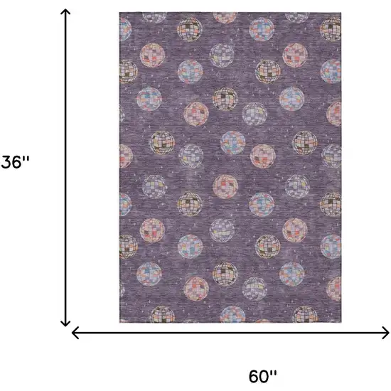 Plum And Purple Geometric Washable Indoor Outdoor Area Rug Photo 9