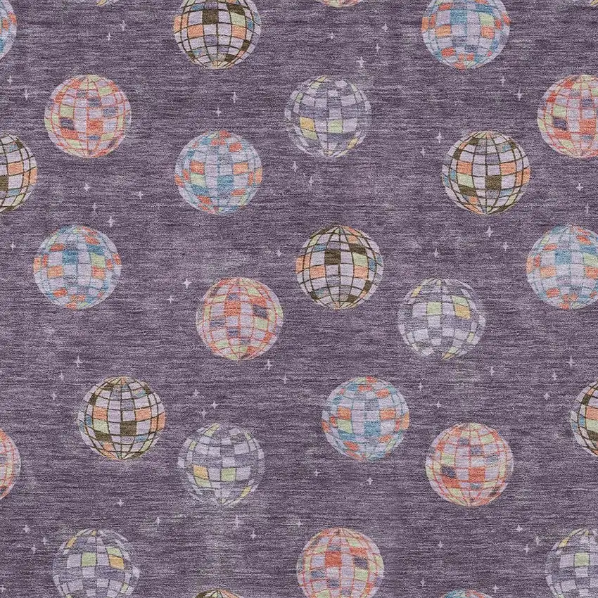 Plum And Purple Geometric Washable Indoor Outdoor Area Rug Photo 3