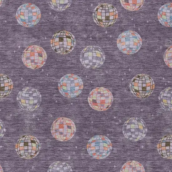 Plum And Purple Geometric Washable Indoor Outdoor Area Rug Photo 5