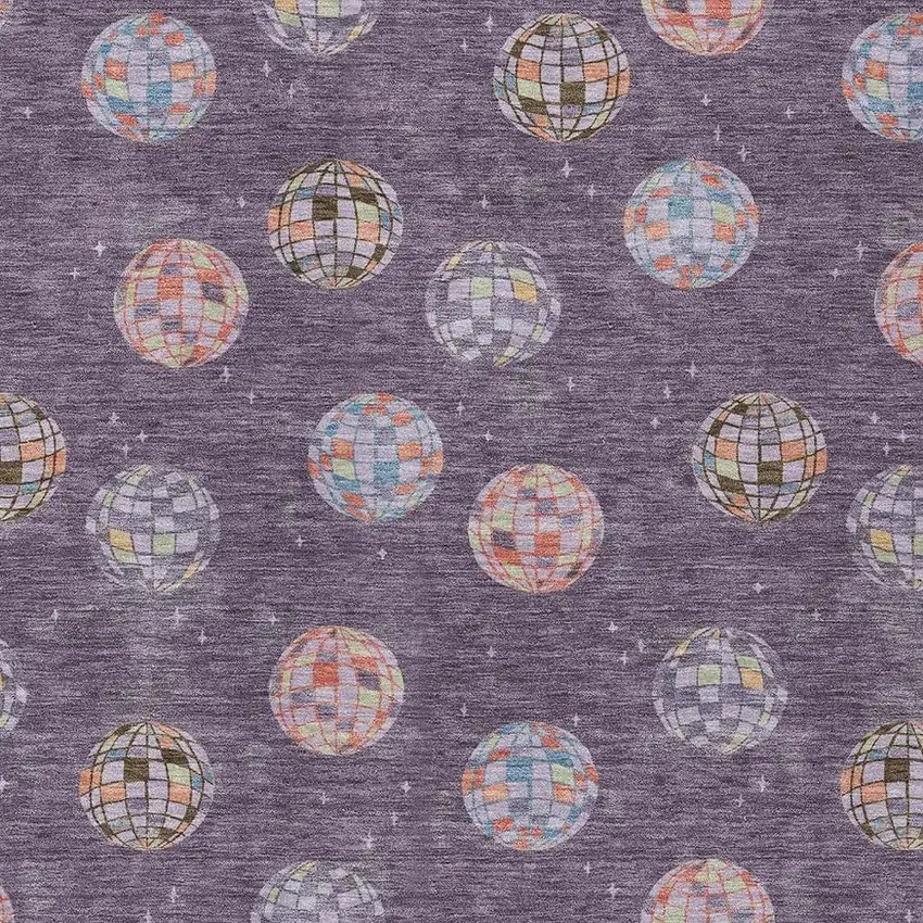 Plum And Purple Geometric Washable Indoor Outdoor Area Rug Photo 3