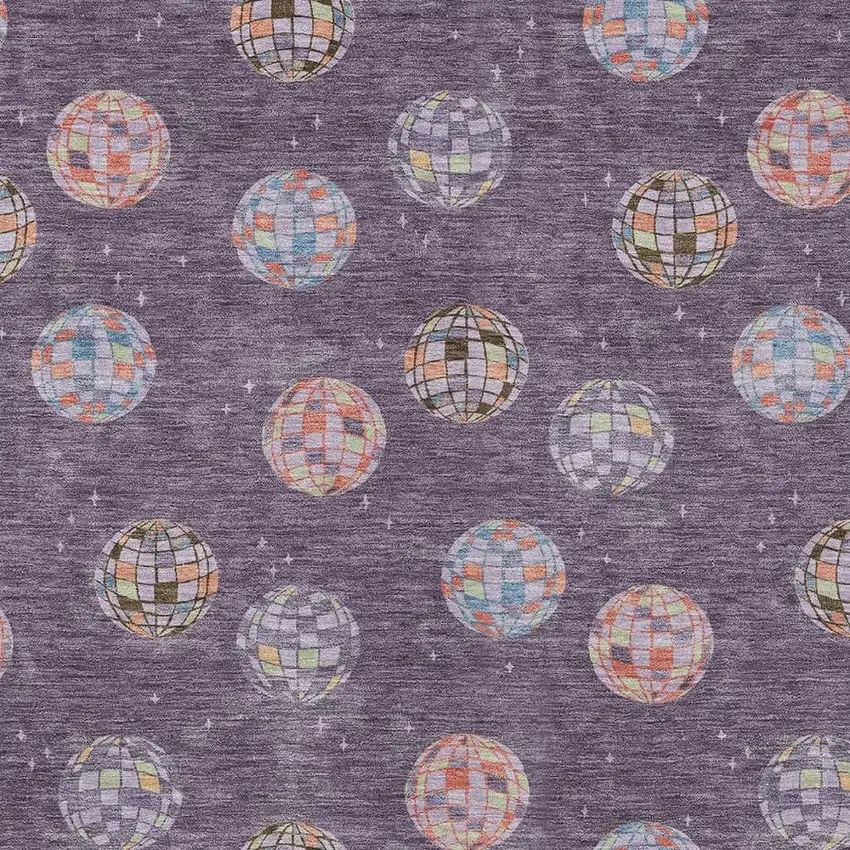 Plum And Purple Geometric Washable Indoor Outdoor Area Rug Photo 5