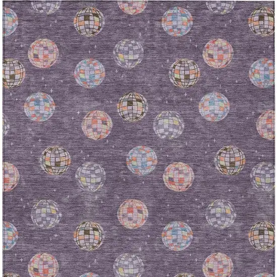 Plum And Purple Geometric Washable Indoor Outdoor Area Rug Photo 6