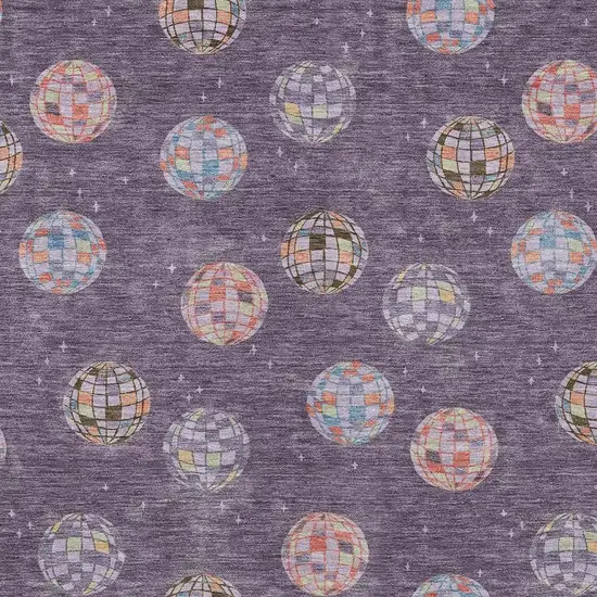 Plum And Purple Geometric Washable Indoor Outdoor Area Rug Photo 5