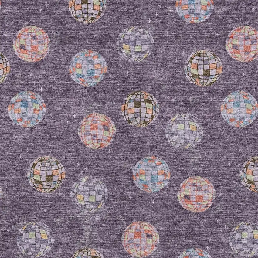 Plum And Purple Geometric Washable Indoor Outdoor Area Rug Photo 5