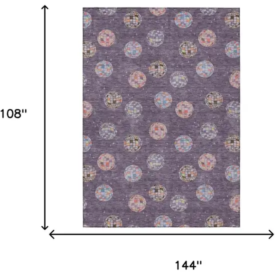 Plum And Purple Geometric Washable Indoor Outdoor Area Rug Photo 9