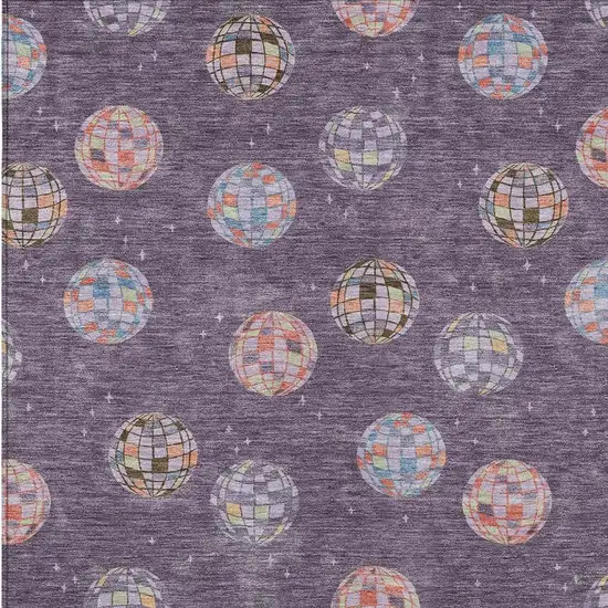 Plum And Purple Geometric Washable Indoor Outdoor Area Rug Photo 5