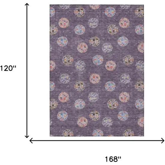 Plum And Purple Geometric Washable Indoor Outdoor Area Rug Photo 9