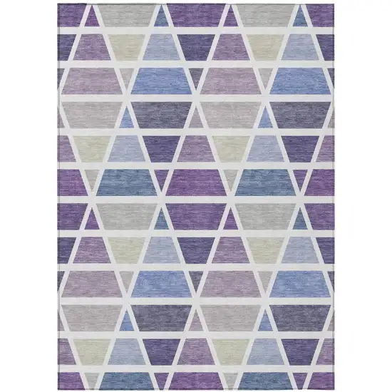 Plum And Purple Geometric Washable Indoor Outdoor Area Rug Photo 2