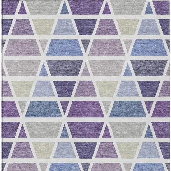 Plum And Purple Geometric Washable Indoor Outdoor Area Rug Photo 3