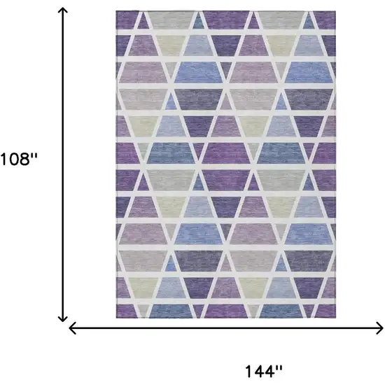 Plum And Purple Geometric Washable Indoor Outdoor Area Rug Photo 7