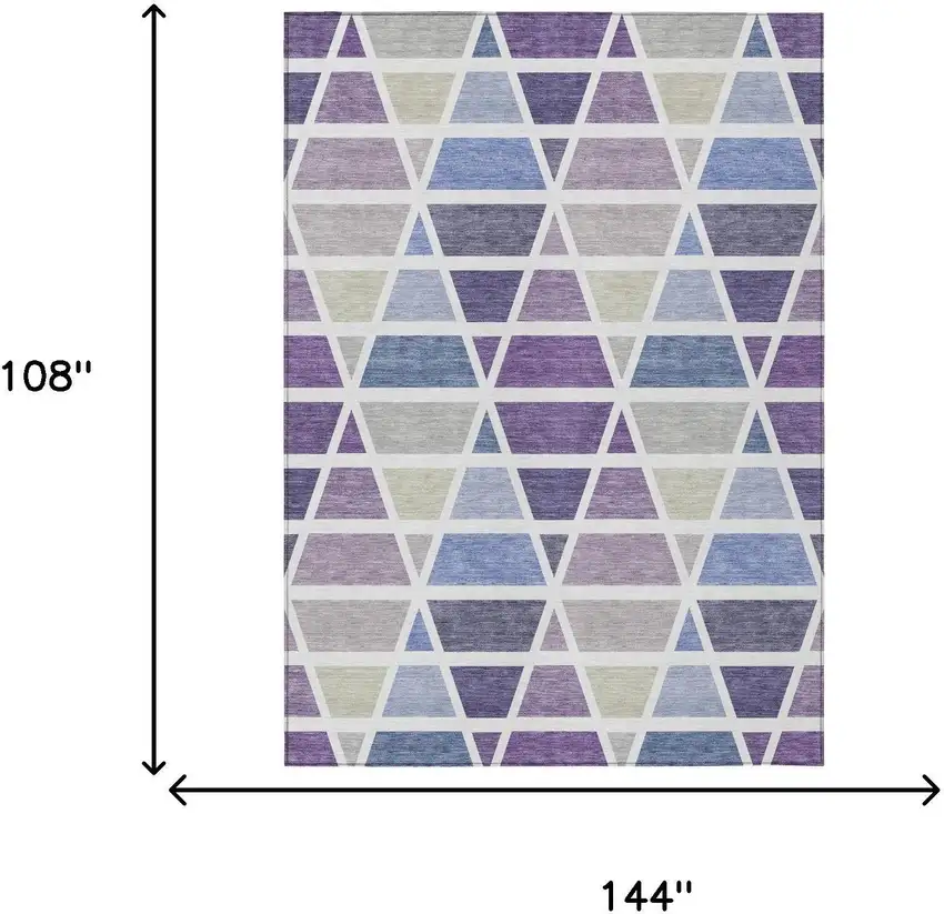 Plum And Purple Geometric Washable Indoor Outdoor Area Rug Photo 7