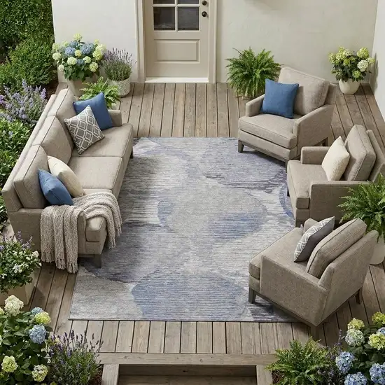 Plum And Purple Geometric Washable Indoor Outdoor Area Rug Photo 1