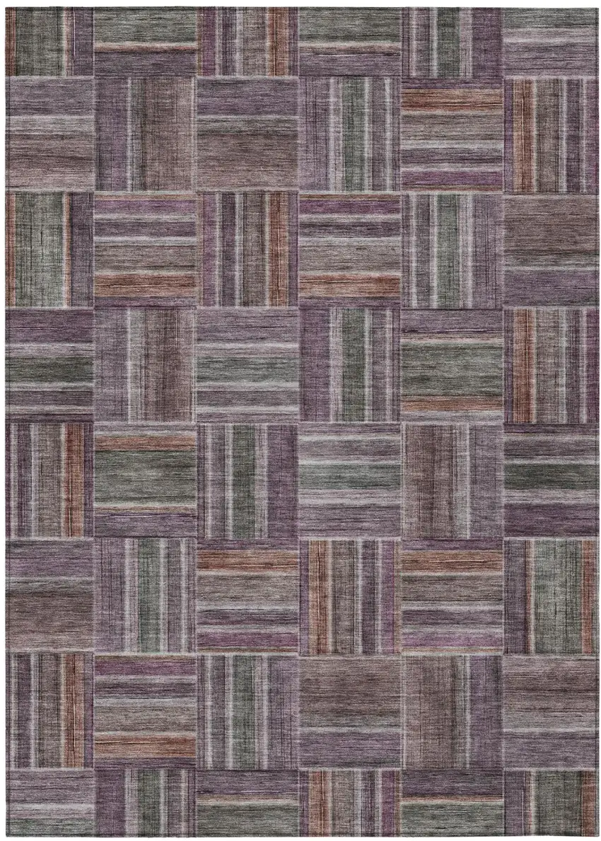 Plum And Purple Geometric Washable Indoor Outdoor Area Rug Photo 2
