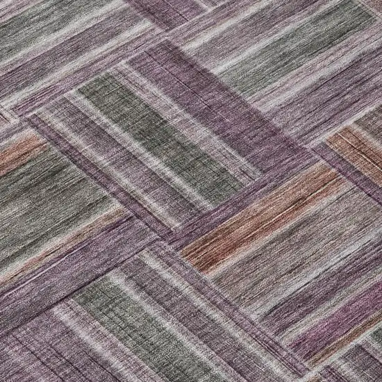 Plum And Purple Geometric Washable Indoor Outdoor Area Rug Photo 4
