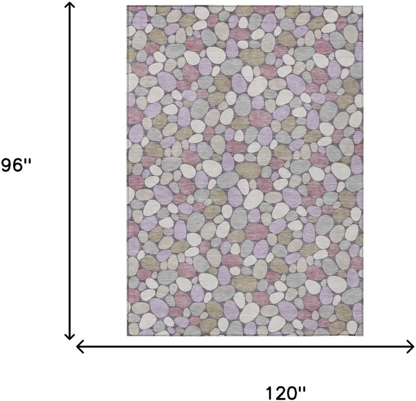 Plum And Purple Geometric Washable Indoor Outdoor Area Rug Photo 5