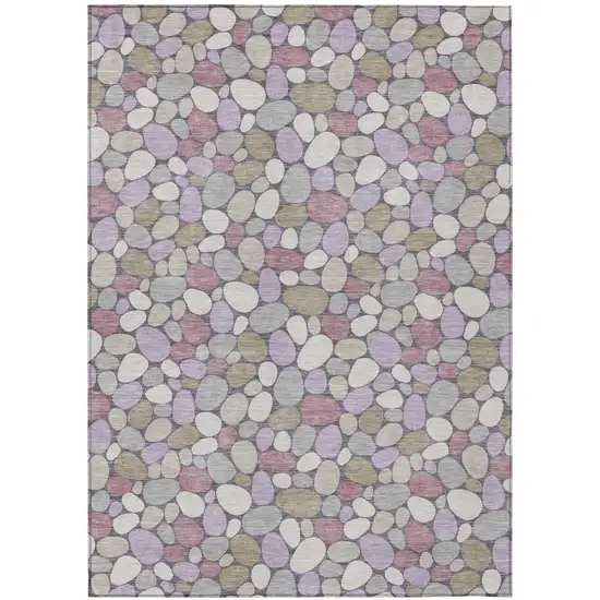 Plum And Purple Geometric Washable Indoor Outdoor Area Rug Photo 2