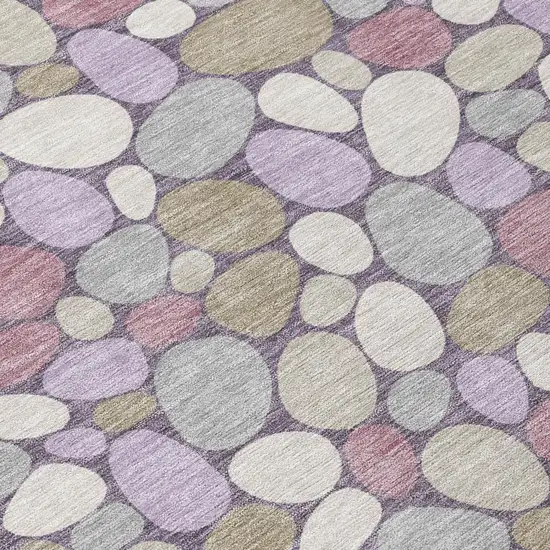 Plum And Purple Geometric Washable Indoor Outdoor Area Rug Photo 4