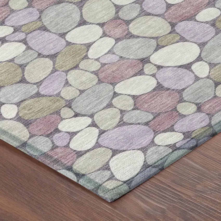 Plum And Purple Geometric Washable Indoor Outdoor Area Rug Photo 3