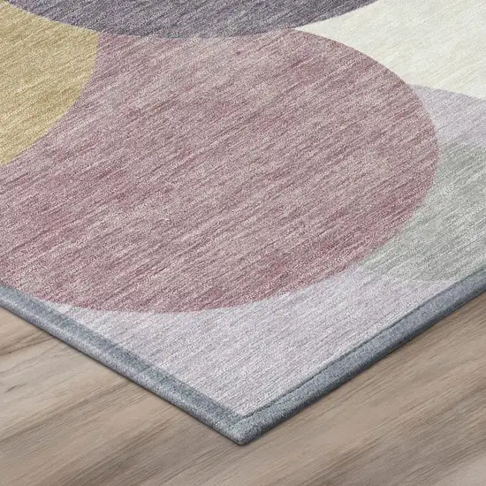 Plum And Purple Geometric Washable Indoor Outdoor Area Rug Photo 3
