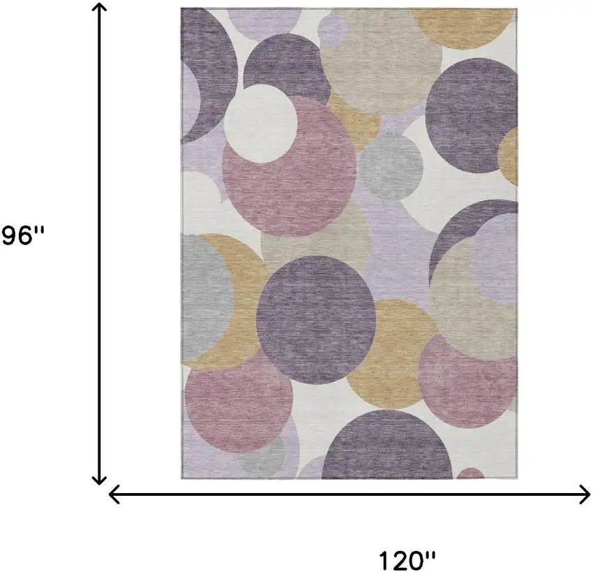 Plum And Purple Geometric Washable Indoor Outdoor Area Rug Photo 4