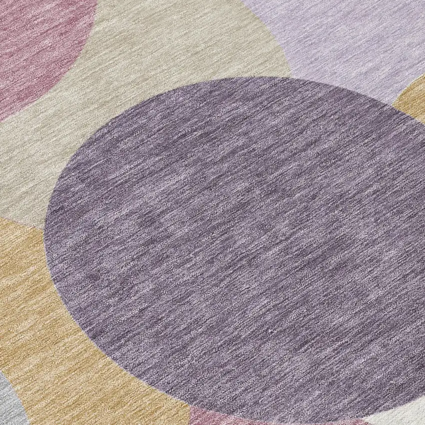 Plum And Purple Geometric Washable Indoor Outdoor Area Rug Photo 2