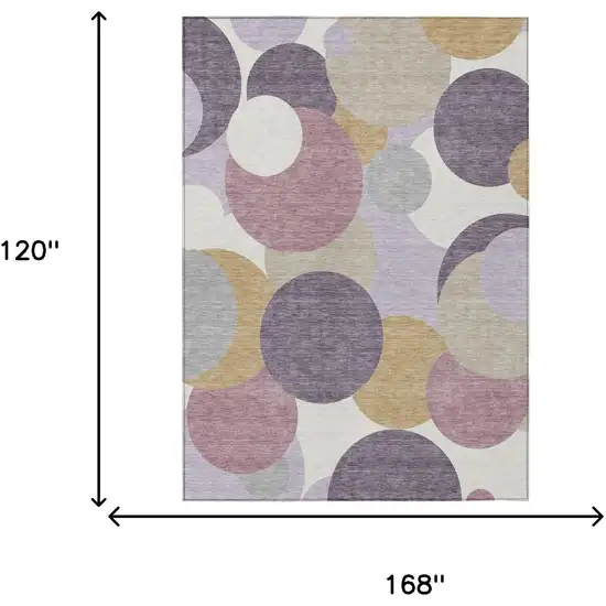 Plum And Purple Geometric Washable Indoor Outdoor Area Rug Photo 4