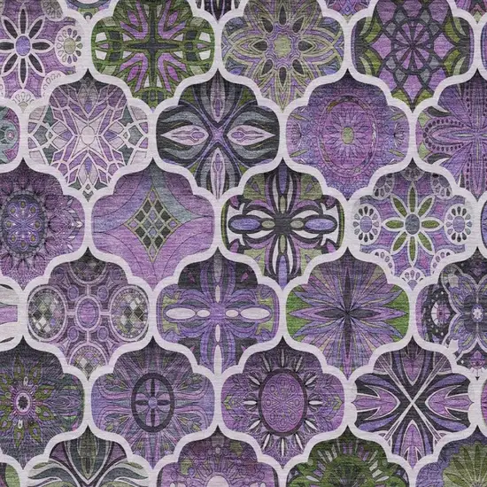 Plum And Purple Ogee Washable Indoor Outdoor Area Rug Photo 5