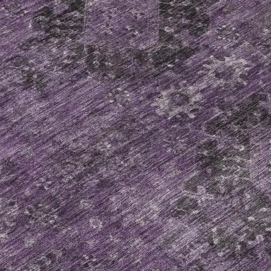 Plum And Purple Oriental Washable Indoor Outdoor Area Rug Photo 4