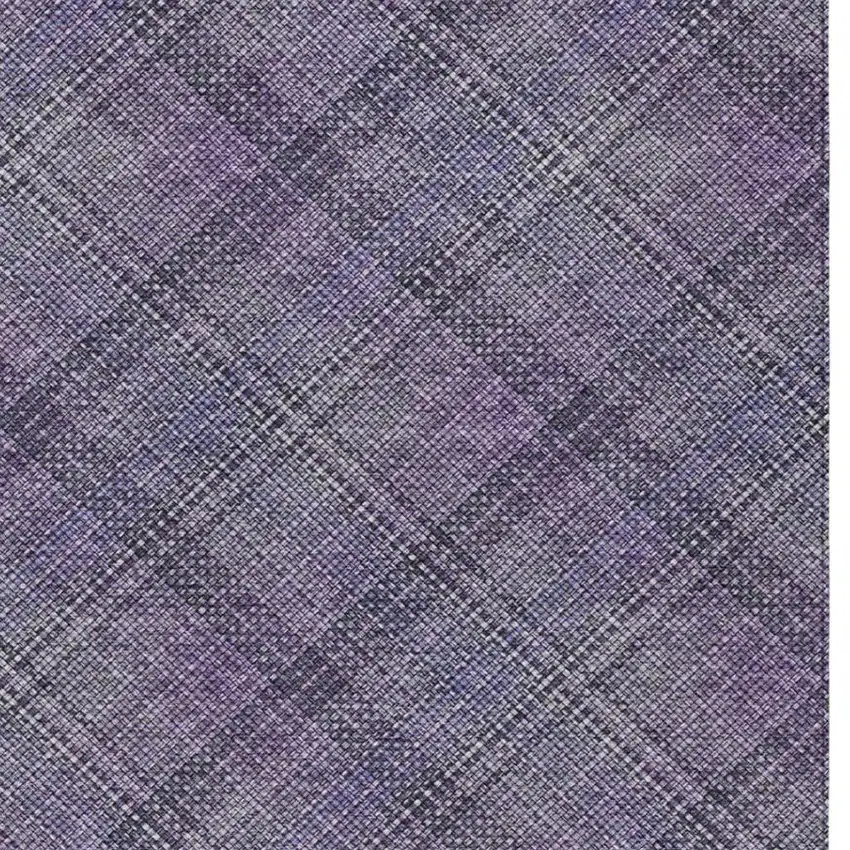 Plum And Purple Plaid Washable Indoor Outdoor Area Rug Photo 7