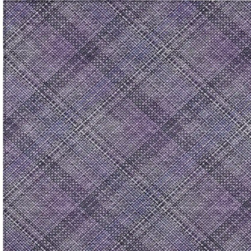 Plum And Purple Plaid Washable Indoor Outdoor Area Rug Photo 8