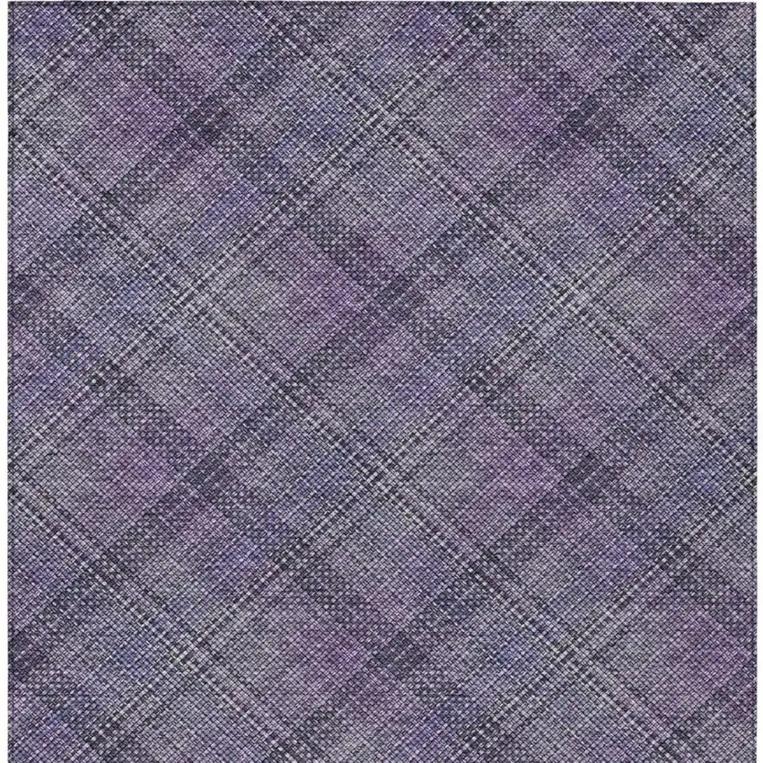 Plum And Purple Plaid Washable Indoor Outdoor Area Rug Photo 9