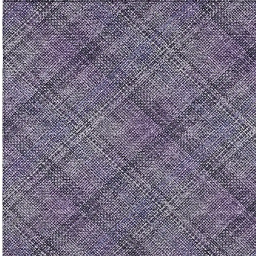 Plum And Purple Plaid Washable Indoor Outdoor Area Rug Photo 8