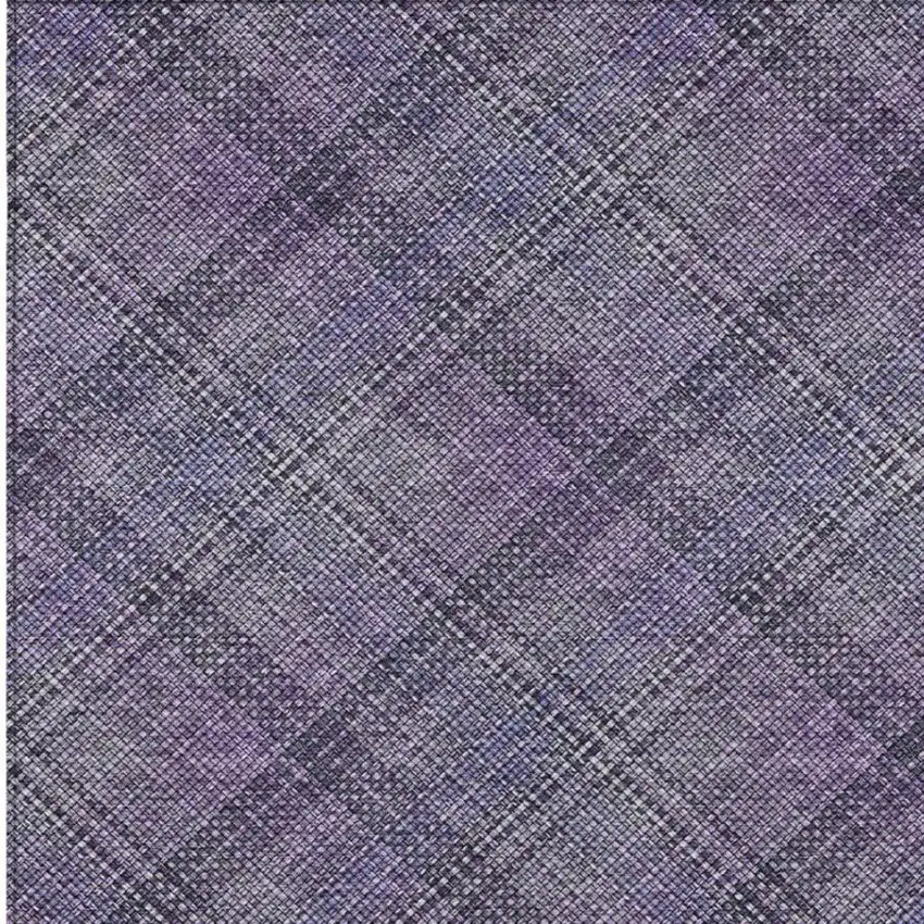 Plum And Purple Plaid Washable Indoor Outdoor Area Rug Photo 6